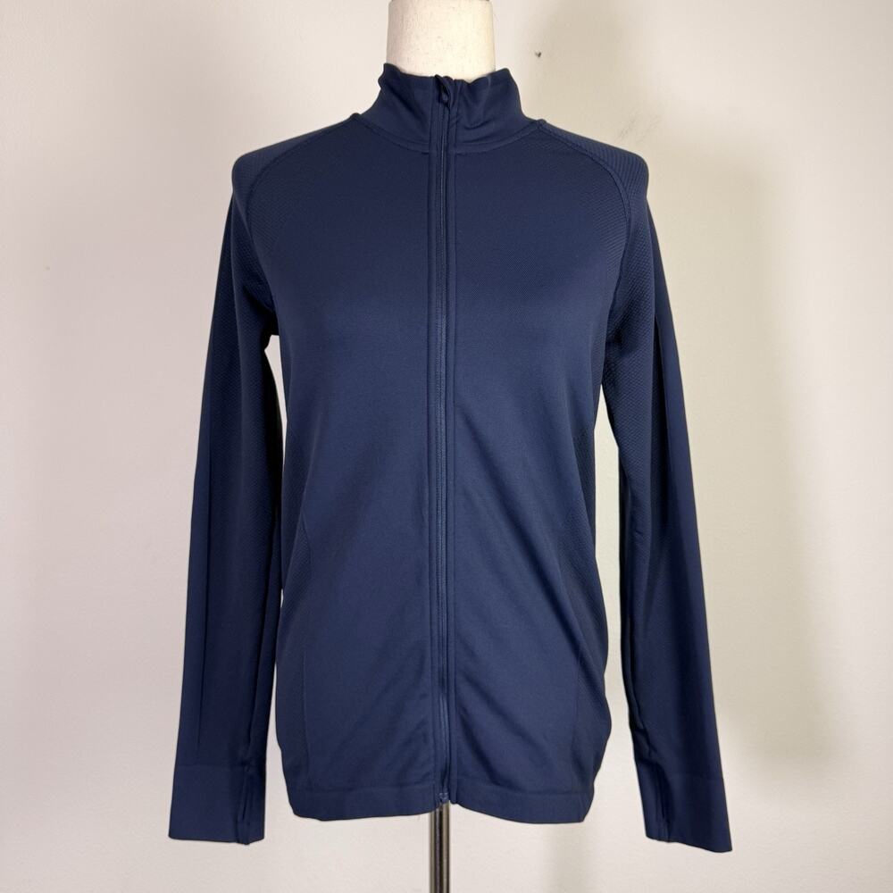 Sweaty Betty Full Zip Jacket Women's 10 Navy‎ Blue Athletic Workout Running Gym